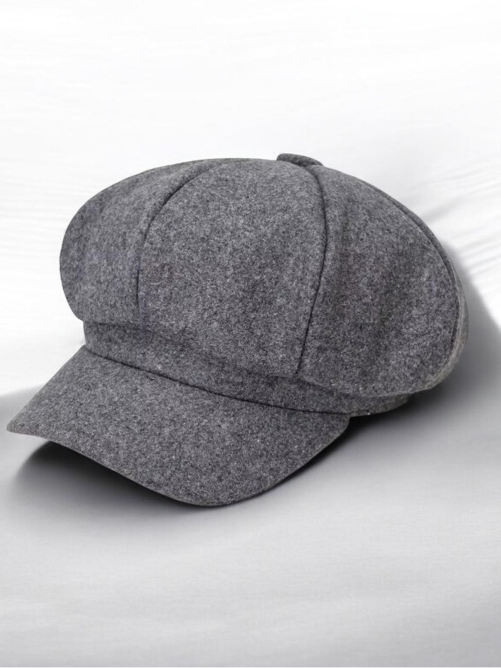 Gray Warm knit Beret Newsboy Cap